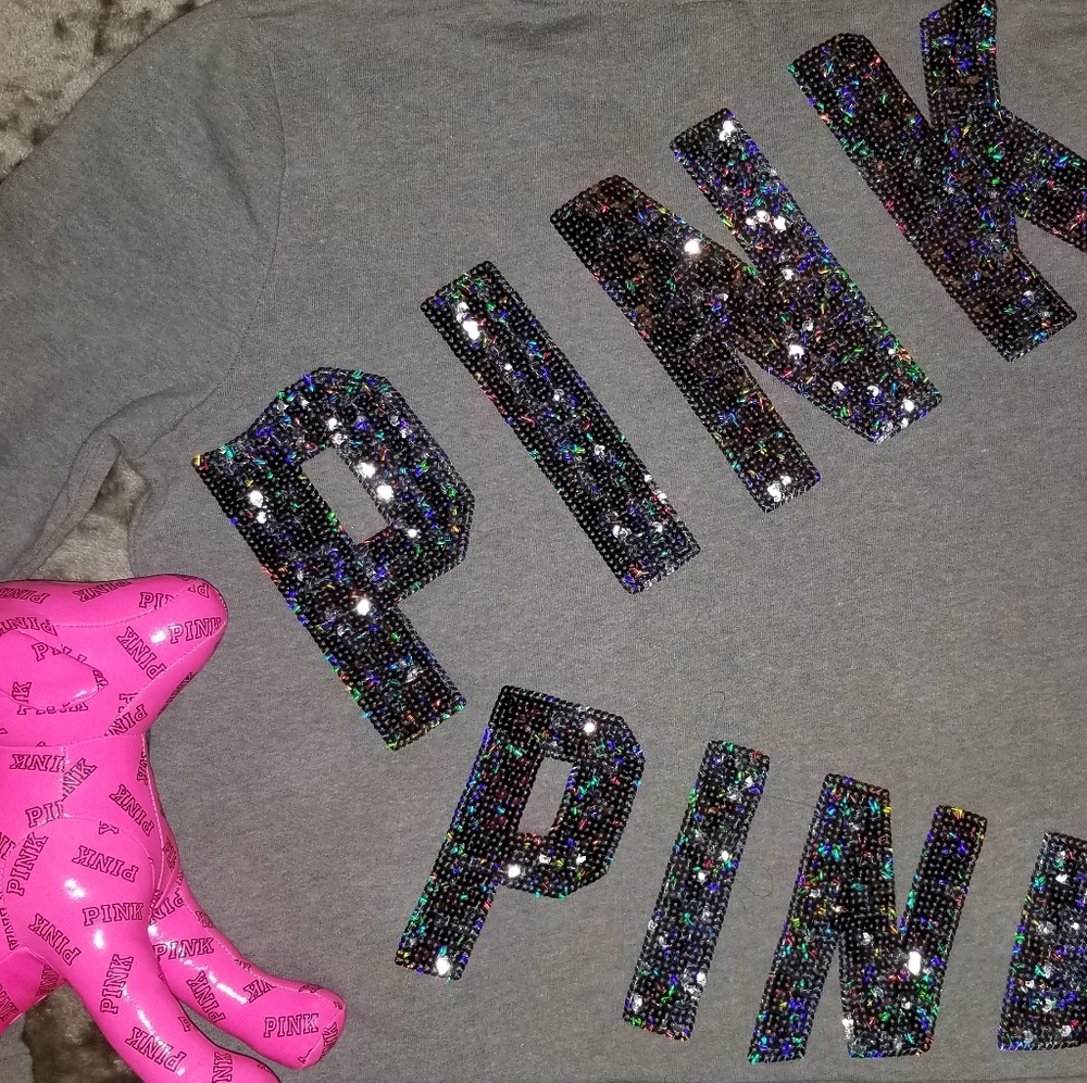PINK sequin hoodie